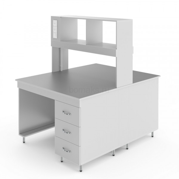 Физический островной стол со столешницей из химстойкого пластика НВ-1200 ОСП