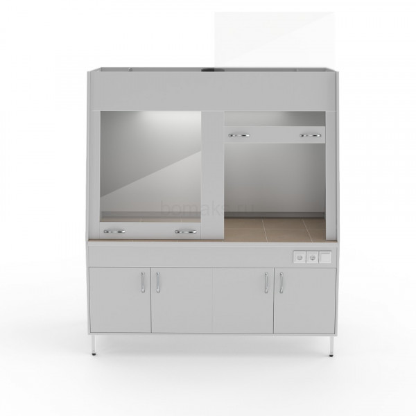 Вытяжной шкаф со столешницей из керам. плитки и вытяжкой из нижней тумбы Теолаб НВ-1800 ШВд-Б