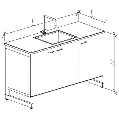 Стол-мойка ЦМ одинарная с чашей глубиной 250-300 мм из нерж/стали (1500х600х900)