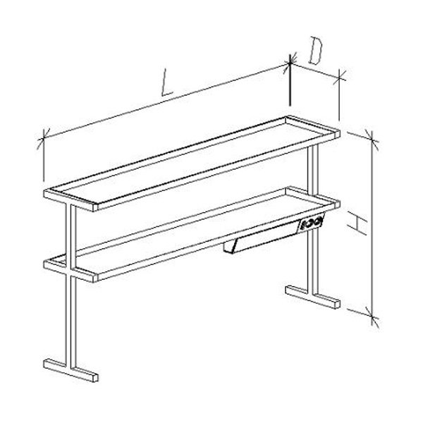 Надстолье-стеллаж РМ островное регулируемое 1800х450х1000 (1800 НСОРп-У)