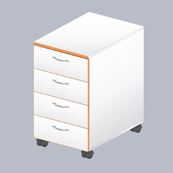 Тумба подкатная низкая ЛАБ-400 ТНЯ-4 (с 4 ящиками)