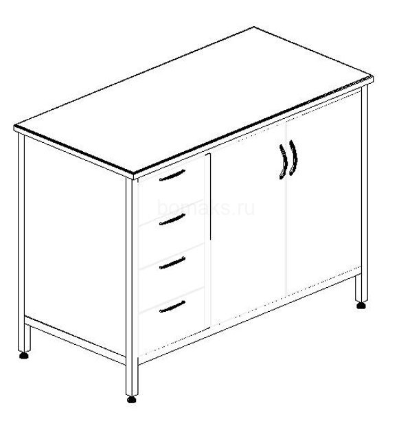 Стол-тумба лабораторный МК 1200х600х900, Керамика KS-12 (1200 СТЛк)