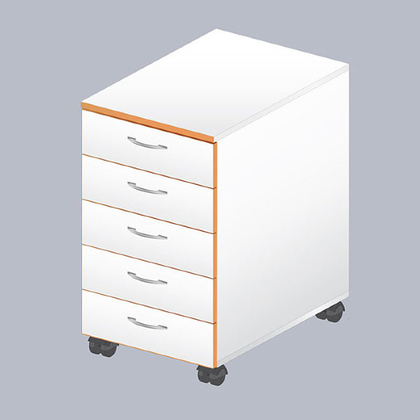 Тумба подкатная низкая ЛАБ-400 ТНЯ-5 (с 5 ящиками)