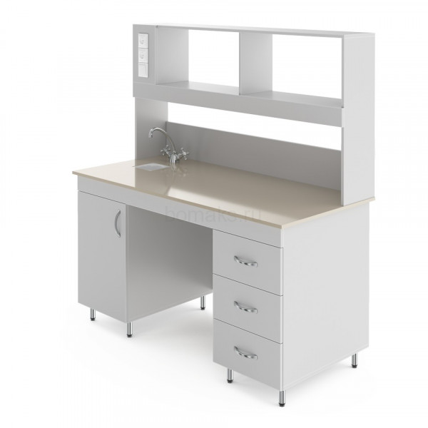 Химический лабораторный стол со столешницей из полипропилена НВ-1500 ППХ