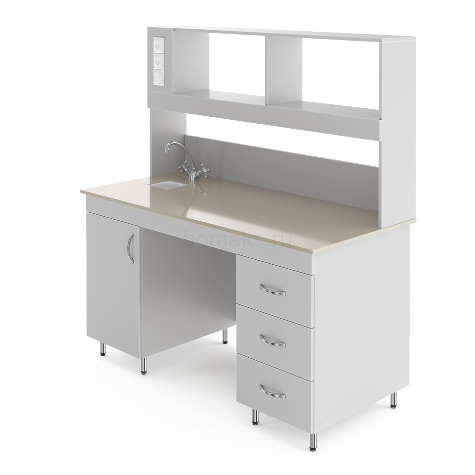 Химический лабораторный стол со столешницей из полипропилена НВ-1500 ППХ