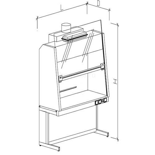 Шкаф вытяжной ШВУ без воды 1200х720х2200, Wilsonart (1200 ШВУw)