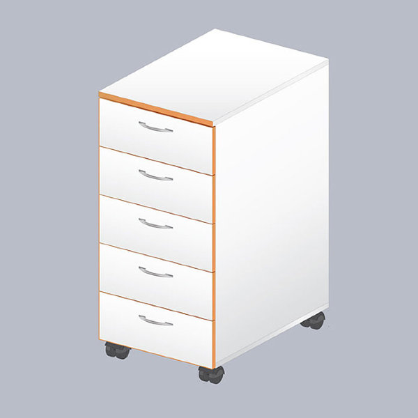 Тумба подкатная высокая ЛАБ-400 ТВЯ-5 (с 5 ящиками)