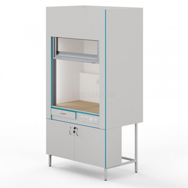 Вытяжной шкаф со столешницей из керамогранитной плитки Теолаб ШВ-1200 КГ-Комфорт