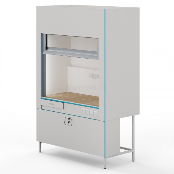 Вытяжной шкаф со столешницей из керамогранитной плитки Теолаб ШВ-1500 КГ-Комфорт