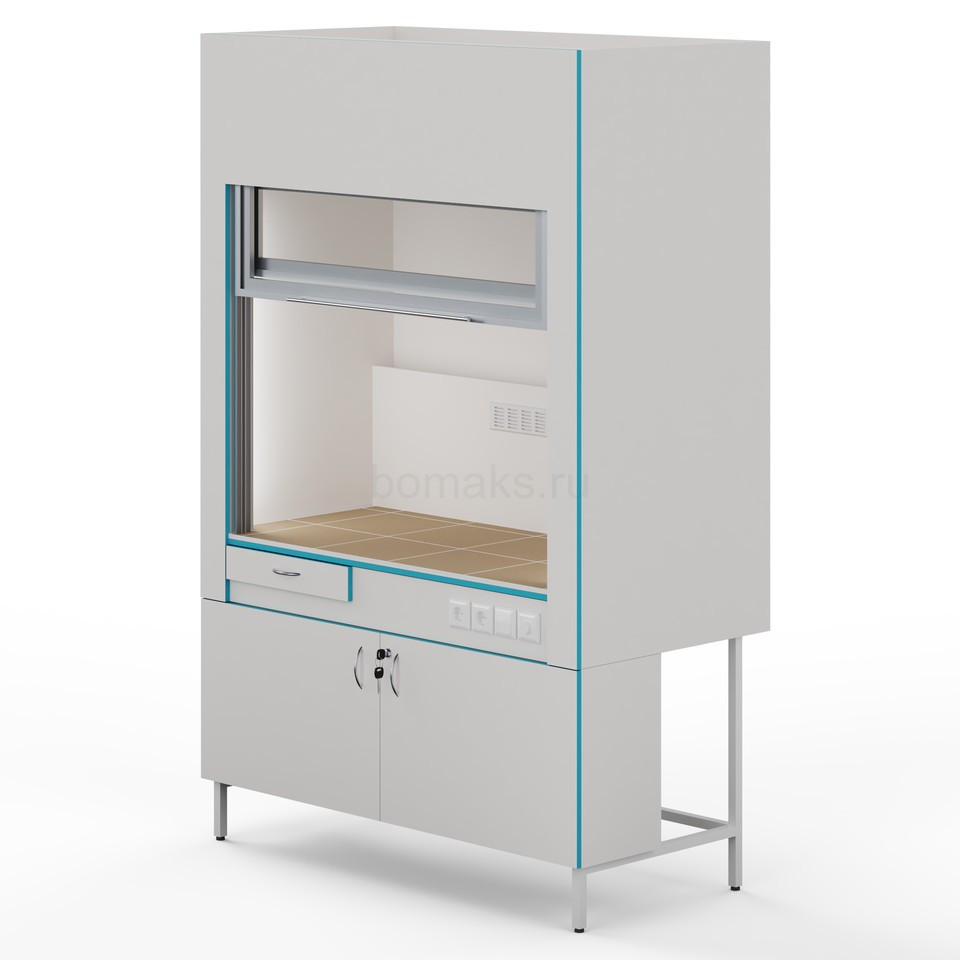 Вытяжной шкаф со столешницей из керамогранитной плитки Теолаб ШВ-1500 КГ-Комфорт