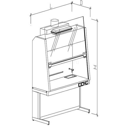 Шкаф вытяжной ШВУ с водой 1200х720х2200, Керамика KS-12 (1200 ШВУкв)