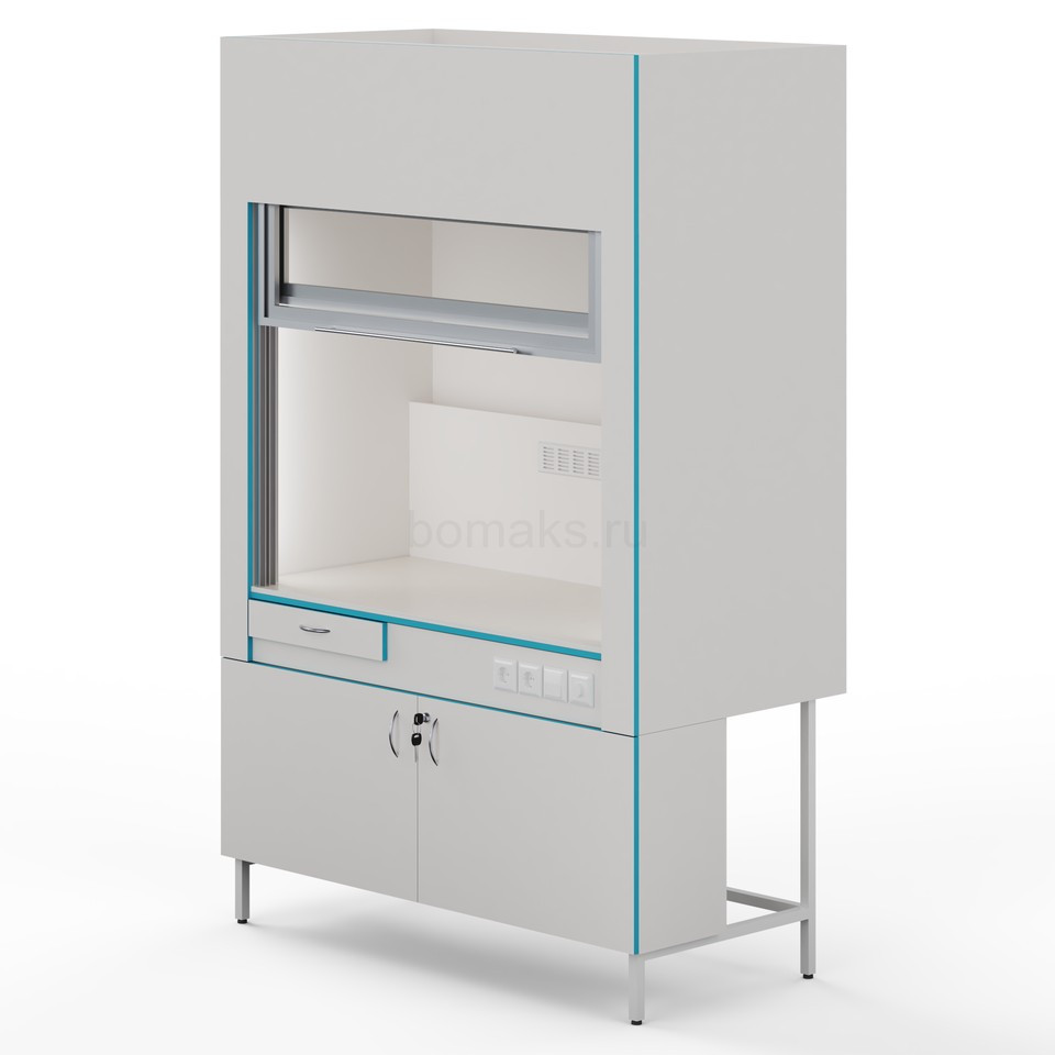 Вытяжной шкаф со столешницей из монолитной керамики ШВ НВК 1500 МОН