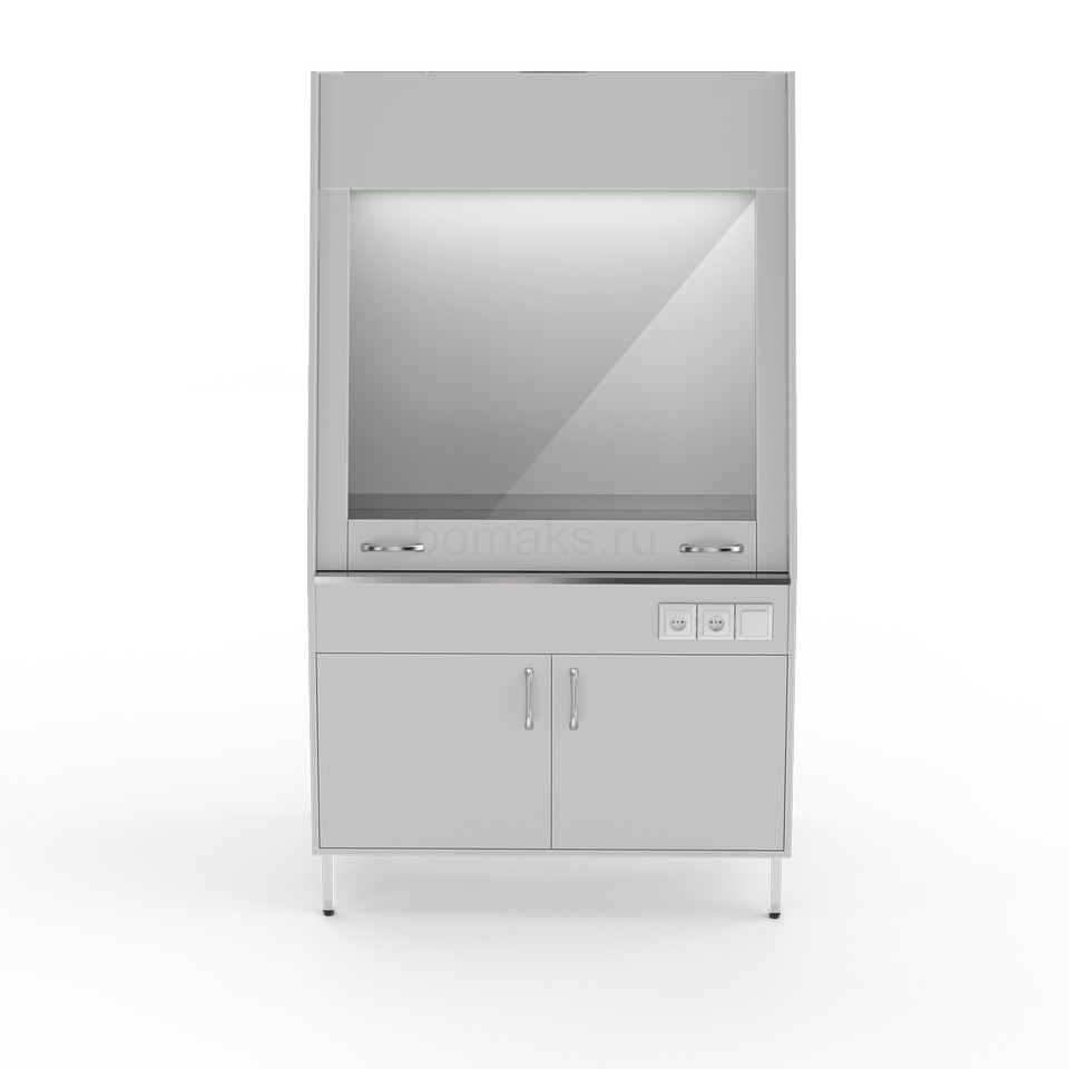 Вытяжной шкаф со столешницей из нержавеющей стали Теолаб НВ-1200 ШВ-НЕРЖ-Б