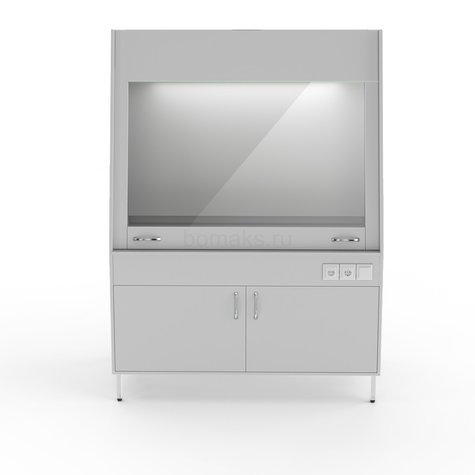 Вытяжной шкаф со столешницей из химстойкого пластика Теолаб НВ-1500 ШВ-СП-Б