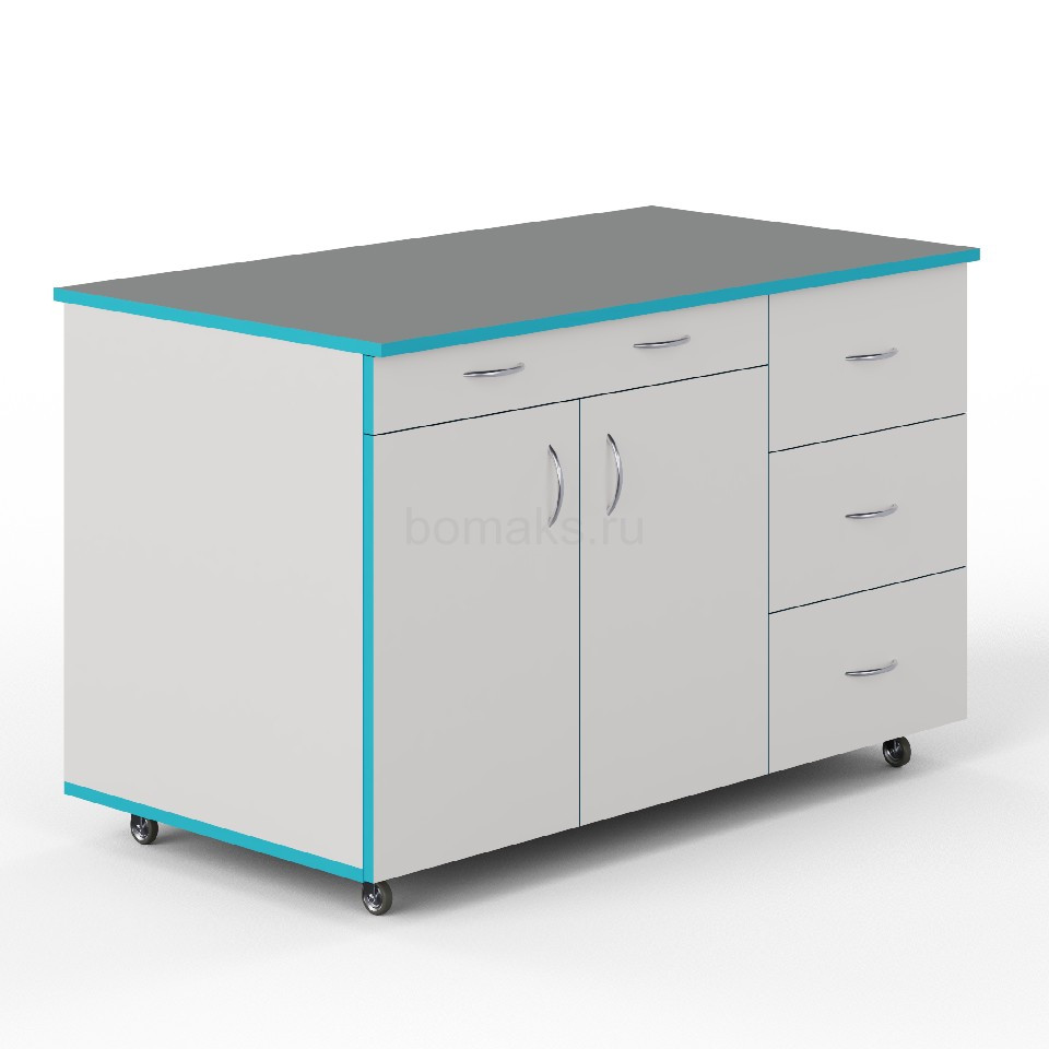 Подкатной модуль ТДЯ НВК 1200 для титровального стола СТ НВК 1200 ПЛАСТ (1090×600×700)