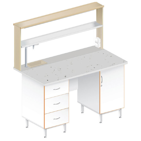 Стол пристенный химический ЛАБ-1500 ПФМ