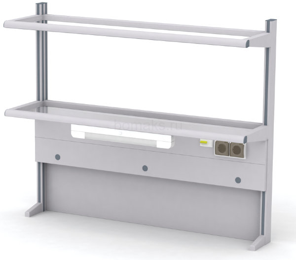 Надстройка сервисная пристенная с 2 полками (на алюминиевом профиле) МРЛ-23.1 (артикул 01-04.501)