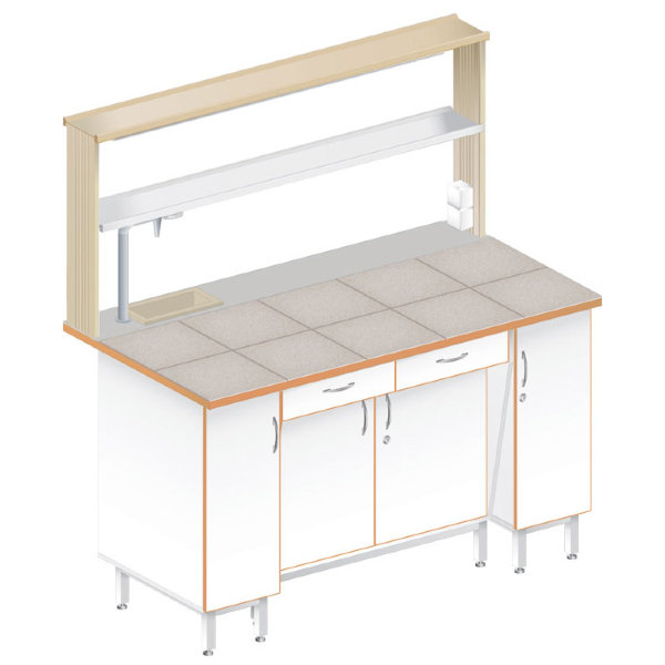 Стол пристенный химический ЛАБ-1500 ПКТМ