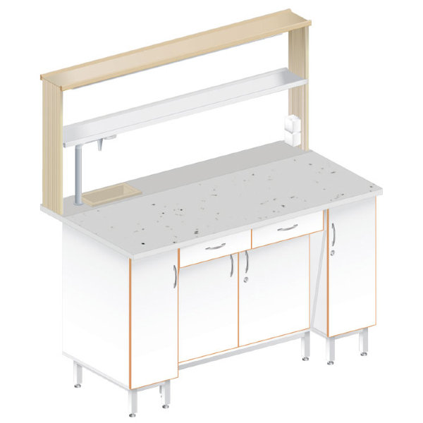 Стол пристенный химический ЛАБ-1500 ПФТМ