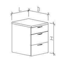 Тумба подвесная низкая МК-Элит с 3 ящиками 400х530х600