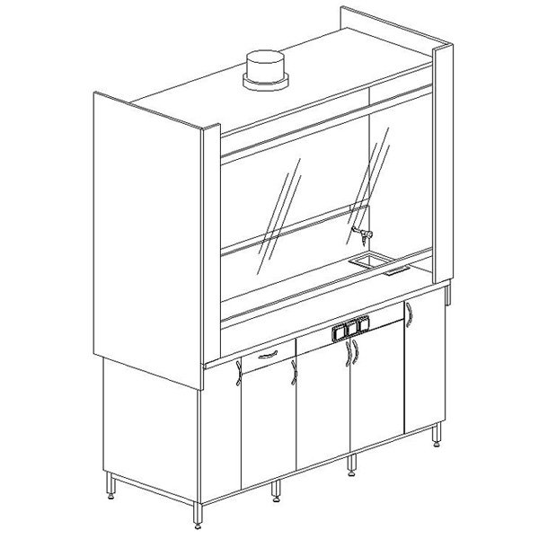 Бокс меламиновый вытяжной (вытяжной шкаф) 1835x790x2100, Керамика KS-12 (1800 БМВкв)