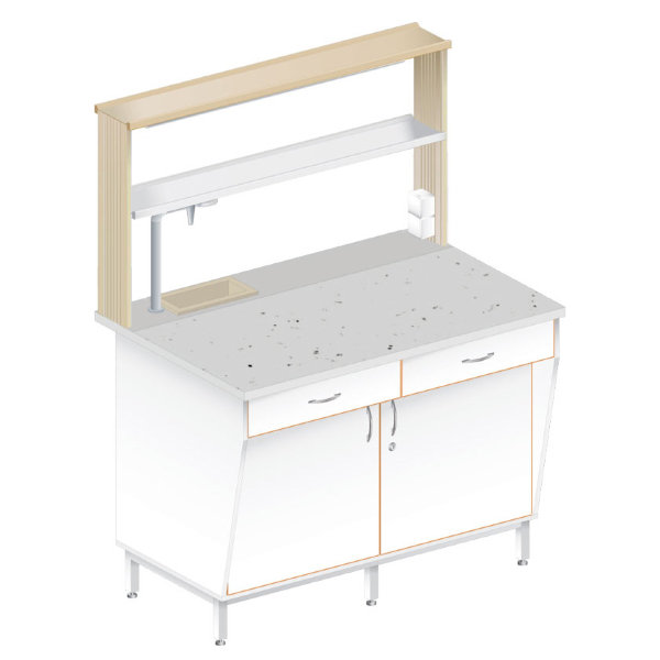 Стол пристенный химический ЛАБ-1200 ПФТМ