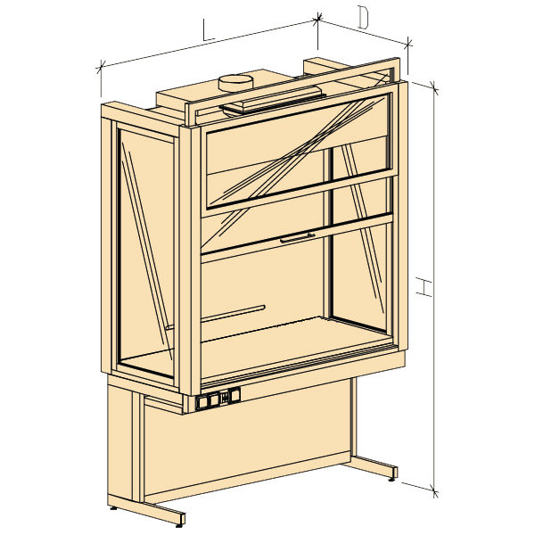 Шкаф вытяжной демонстрационный универсальный ШВДУ без воды 1580х750х2400, Нержавеющая сталь (1500 ШВДУн)