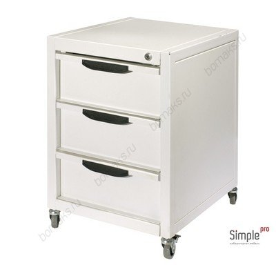 Тумба подкатная стальная ЛК-400 ТПЯ (с 3-мя ящиками)