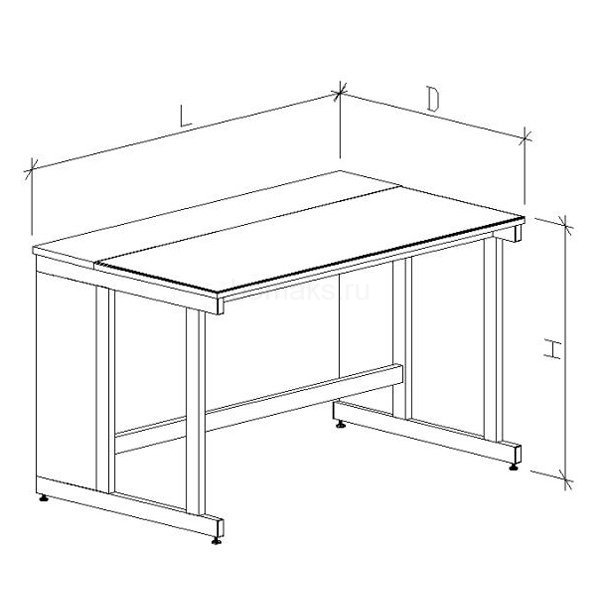 Стол лабораторный РМ усиленный 1500х600х900, Пластик (1500 СЛВУп-У)