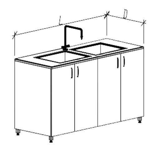 Стол-мойка МК одинарная с чашей глубиной 280 мм из Durcon (1200х600х900)