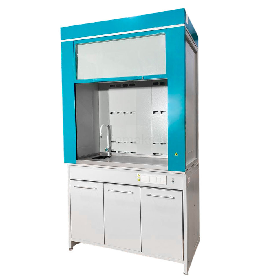 Металлический вытяжной шкаф с сантехникой Теолаб ШВМ-1200 МОН-С-Комфорт