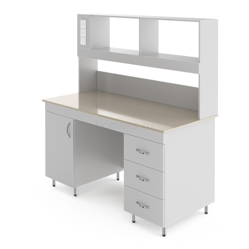 Физический лабораторный стол со столешницей из полипропилена НВ-1500 ПП