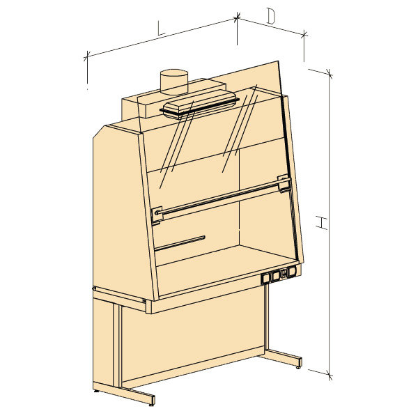 Шкаф вытяжной ШВУ без воды 1500х720х2200, Нержавеющая сталь (1500 ШВУн)
