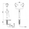 Настенный аварийный душ для глаз TOF двойной, со сливом (1100/300)