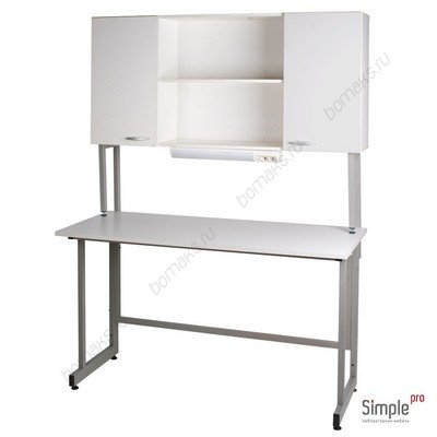 Стол лабораторный с шкафом-надстройкой ЛК-1800 СН (сталь)