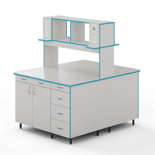 Островной стол со столешницей из монолитной керамики СЛО НВК 1200 МОН