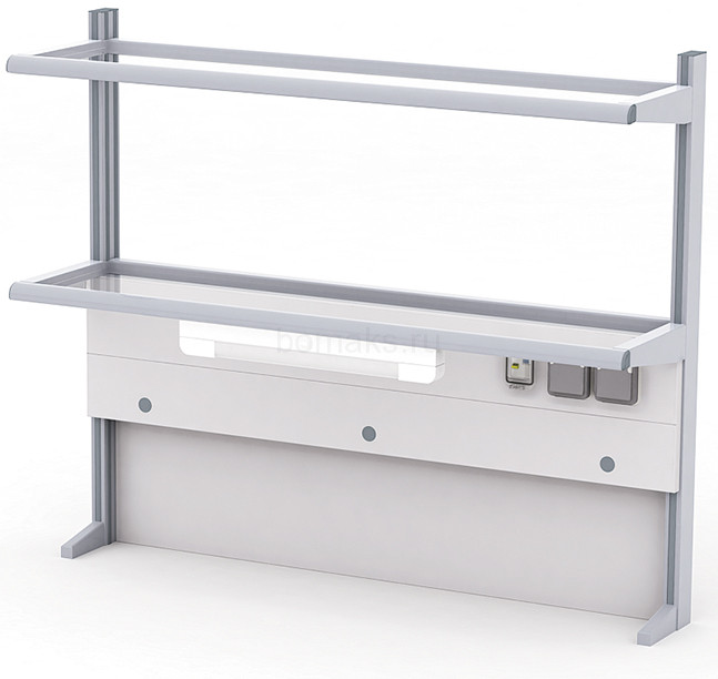 Надстройка сервисная пристенная с 2 полками (на алюминиевом профиле) МРЛ-23.2 (артикул 21-04.511)